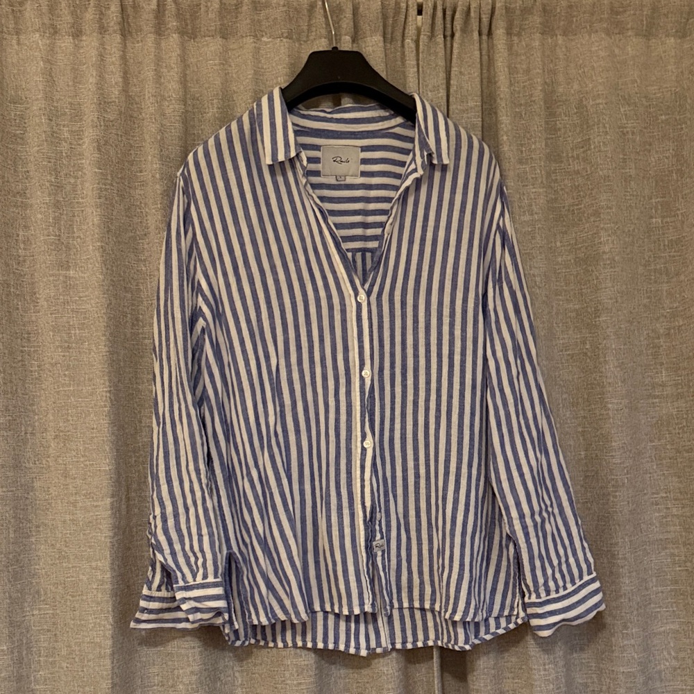 Rails Blue and White Vertical Stripe Button-Down Shirt